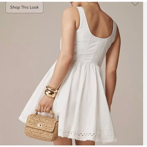 J. Crew Fit & Flare Dress Lace White Size 4 - Picture 11 of 11
